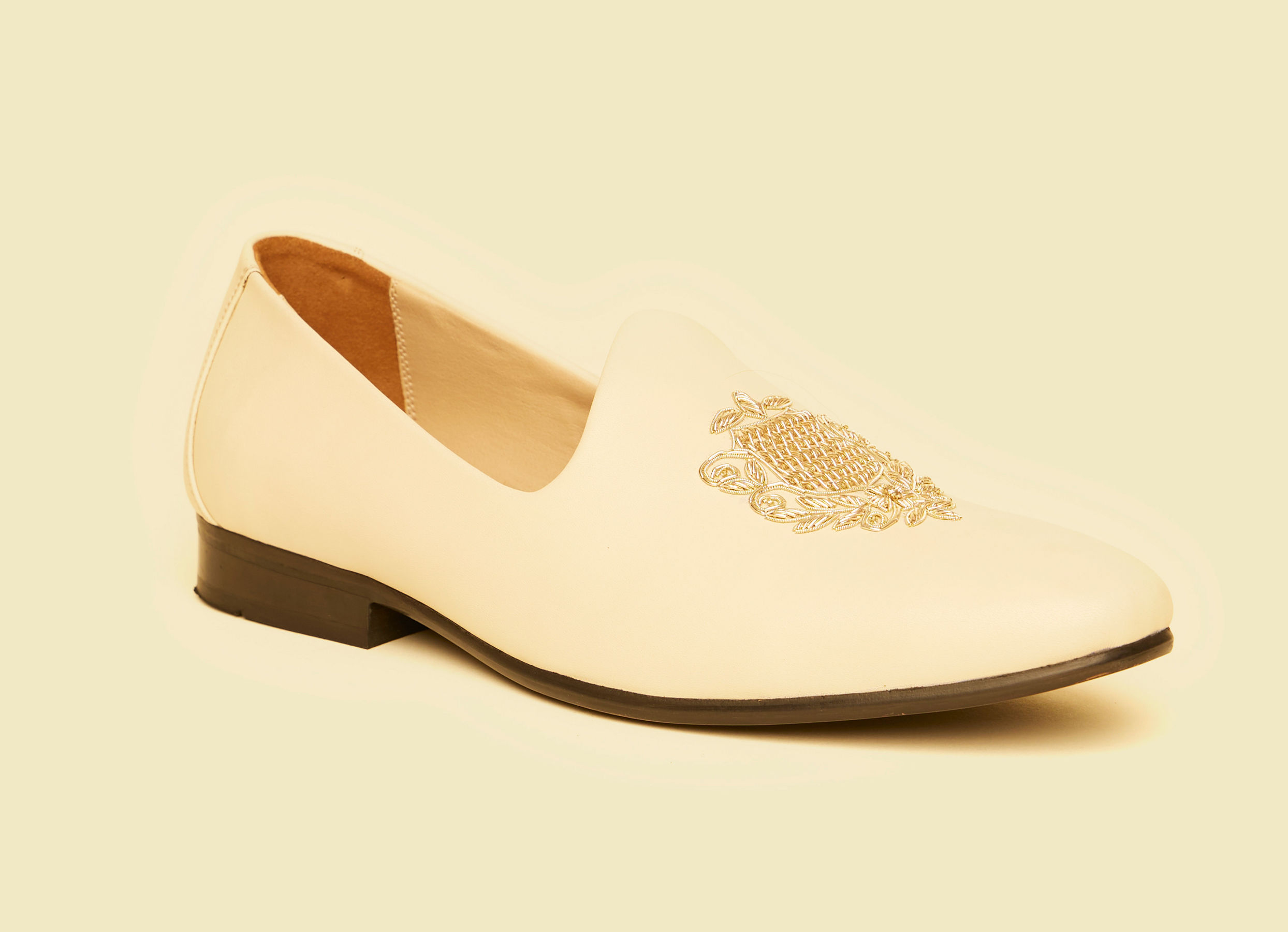 Twamev Men Elegant Beige Juti