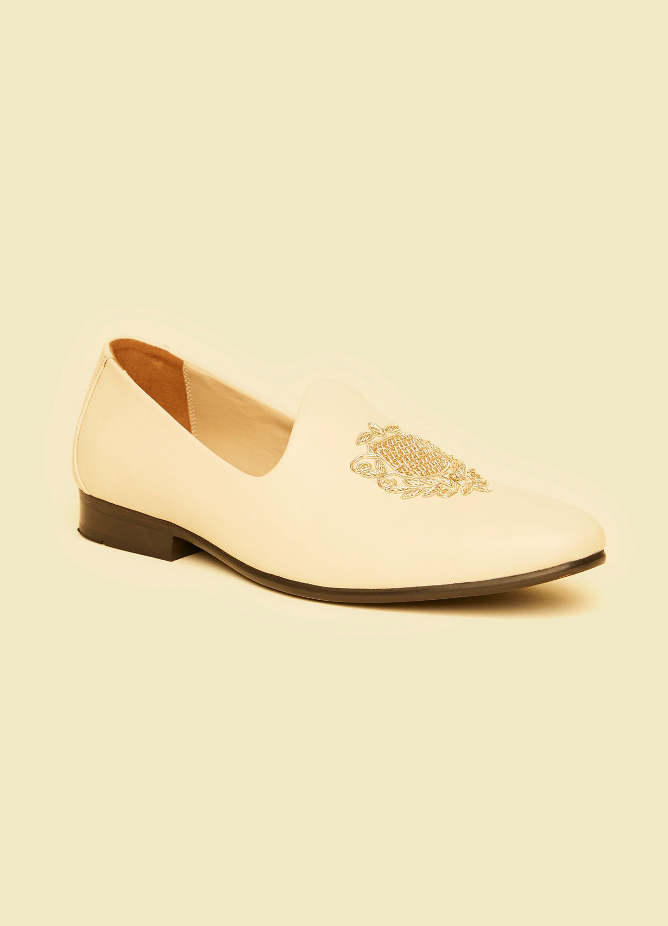 Twamev Men Elegant Beige Juti