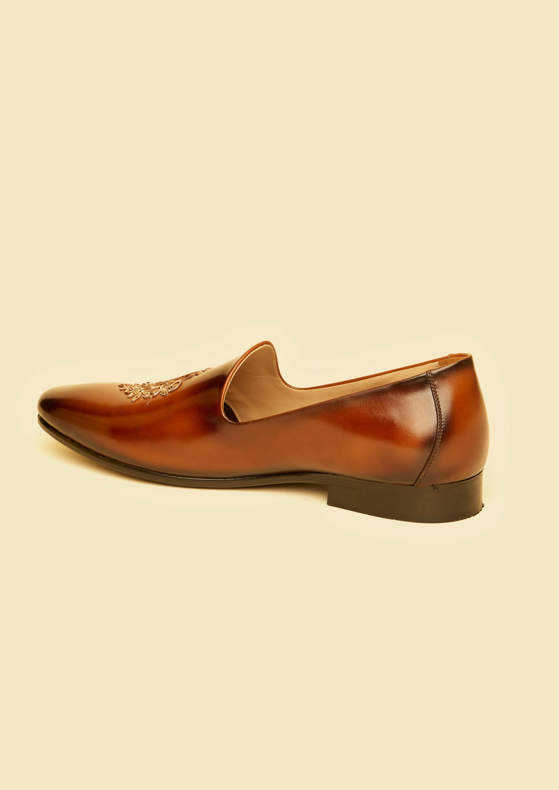 Twamev Men Elegant Brown Jutis for Celebrations