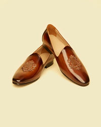 Twamev Men Elegant Brown Jutis for Celebrations