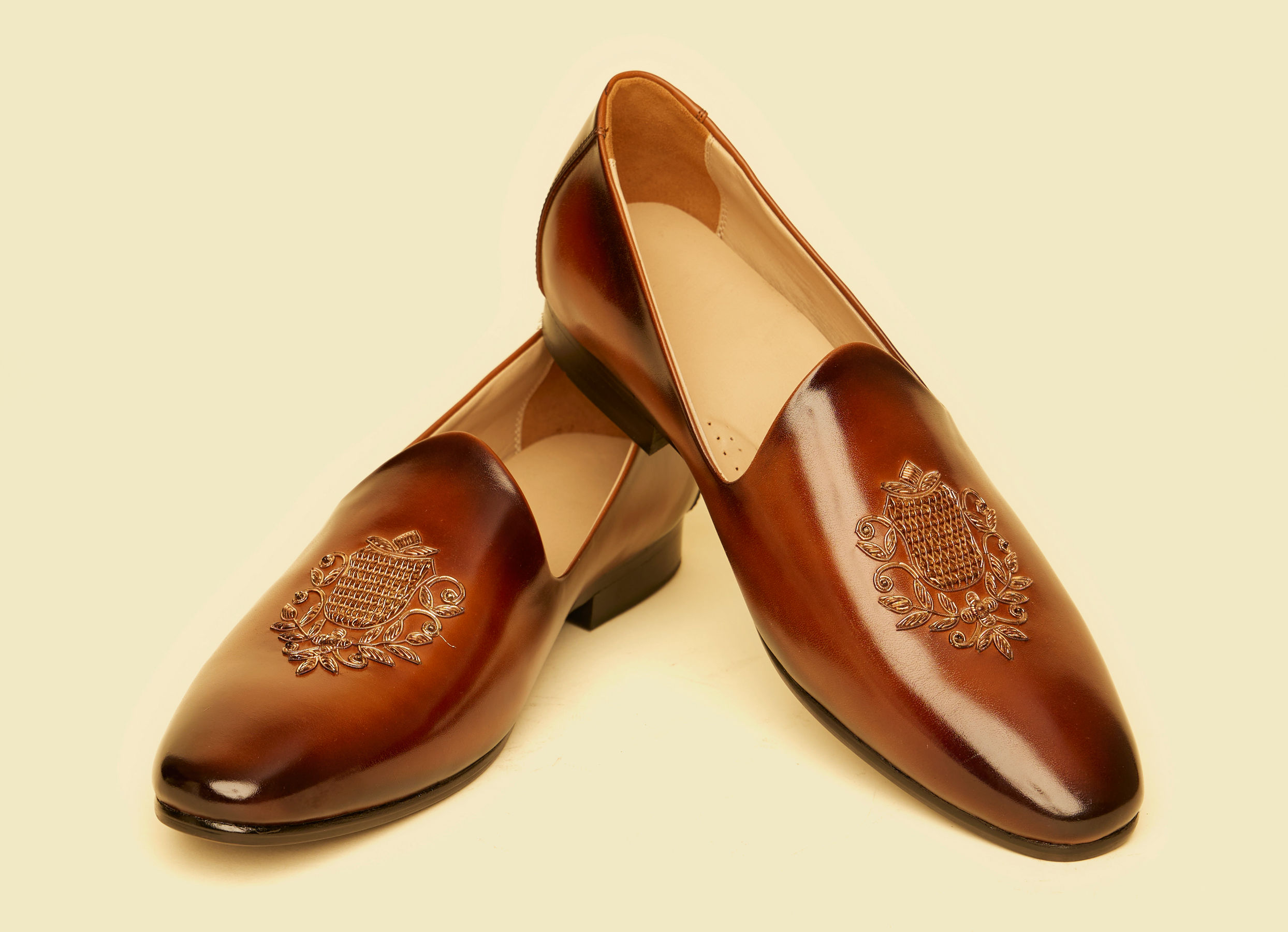 Twamev Men Elegant Brown Jutis for Celebrations