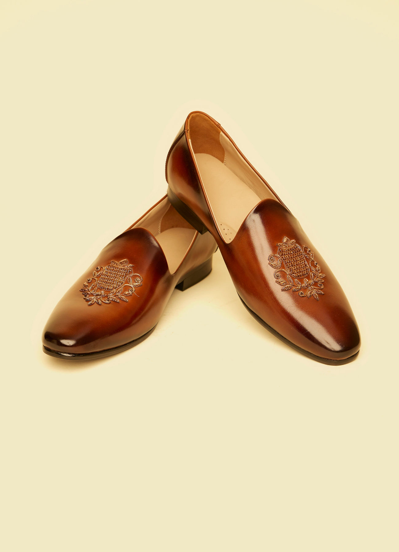 Twamev Men Elegant Brown Jutis for Celebrations