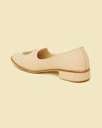 Twamev Men Cream Diamond Patterned Loafer Style Shoes
