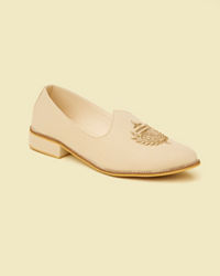 Twamev Men Cream Diamond Patterned Loafer Style Shoes