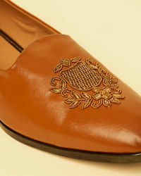 Twamev Men Tan Brown Diamond Patterned Loafer Style Shoes