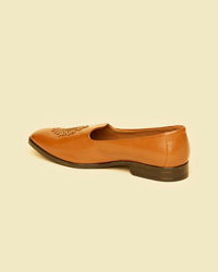 Twamev Men Tan Brown Diamond Patterned Loafer Style Shoes