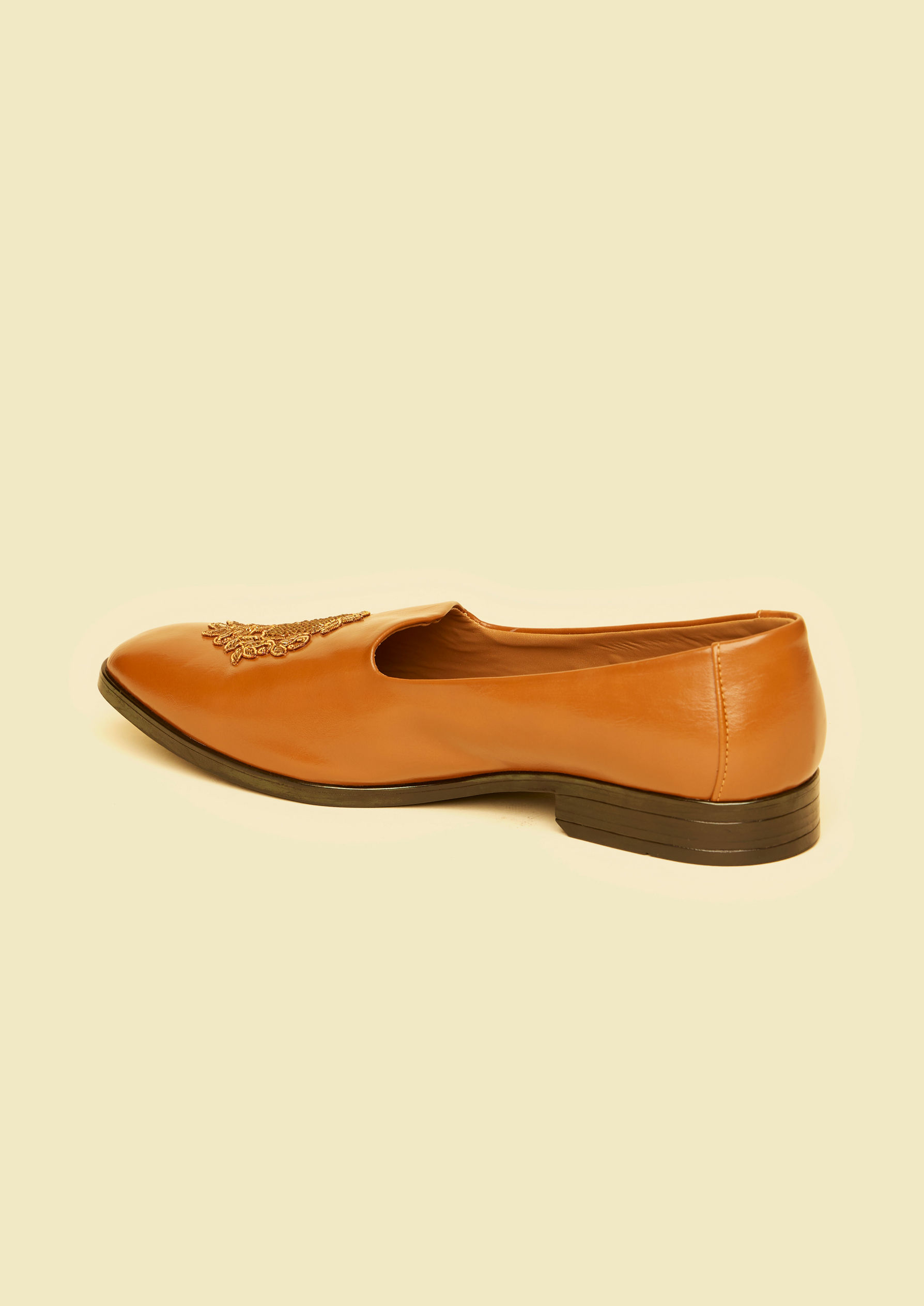 Twamev Men Tan Brown Diamond Patterned Loafer Style Shoes