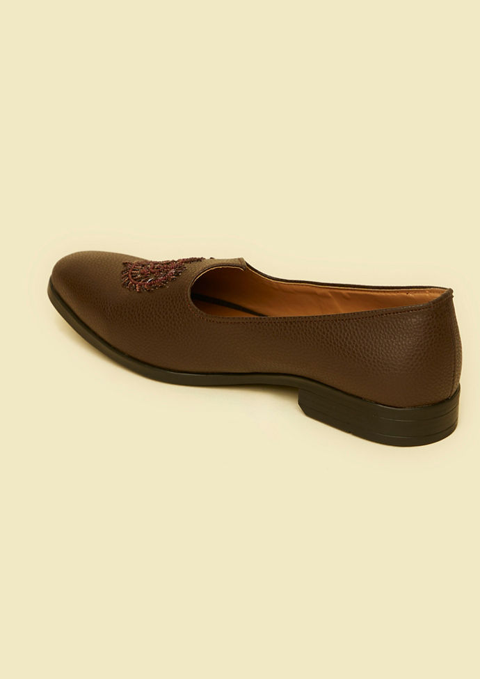 Twamev Men Dark Brown Festive Jooti
