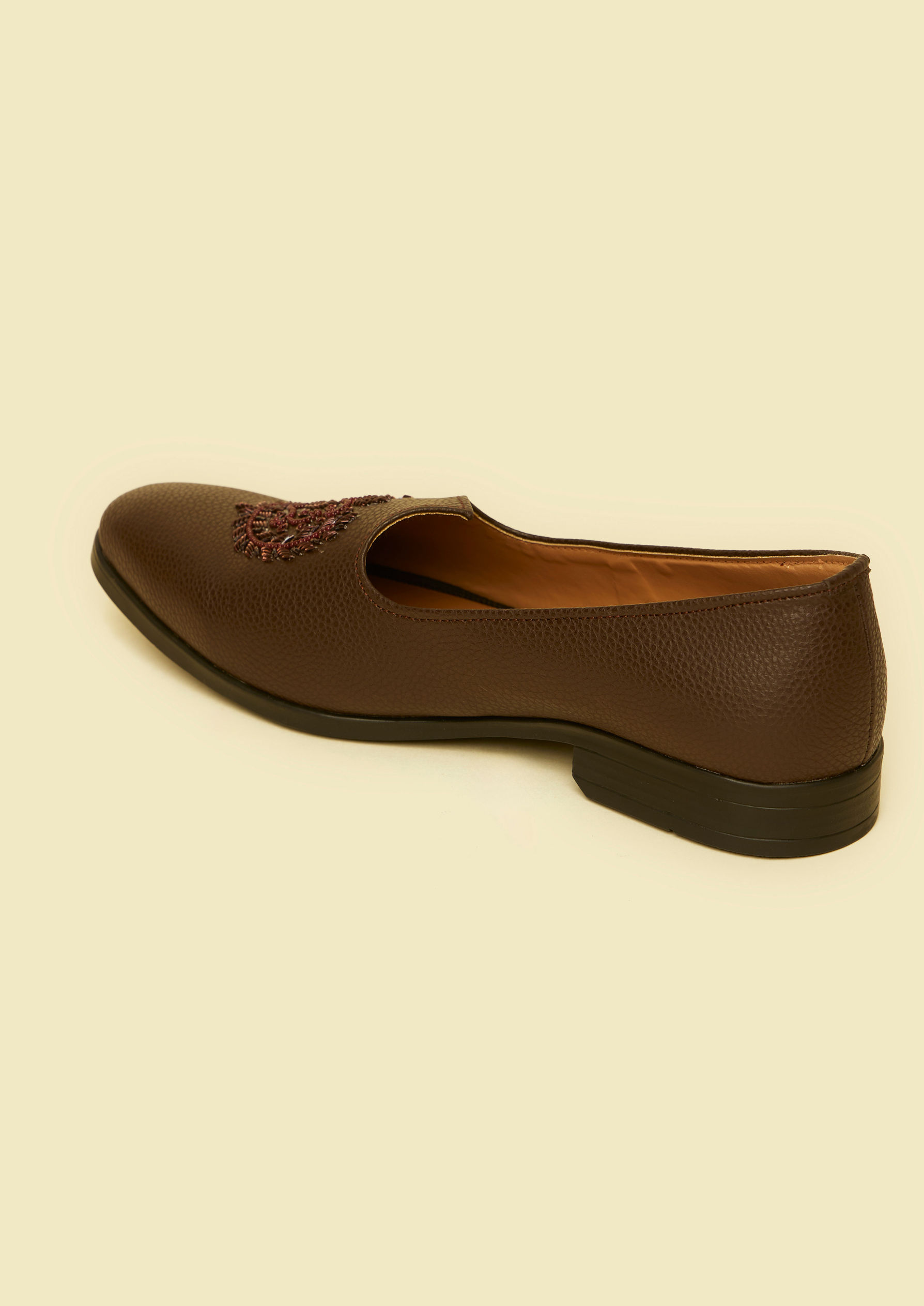 Twamev Men Dark Brown Festive Jooti