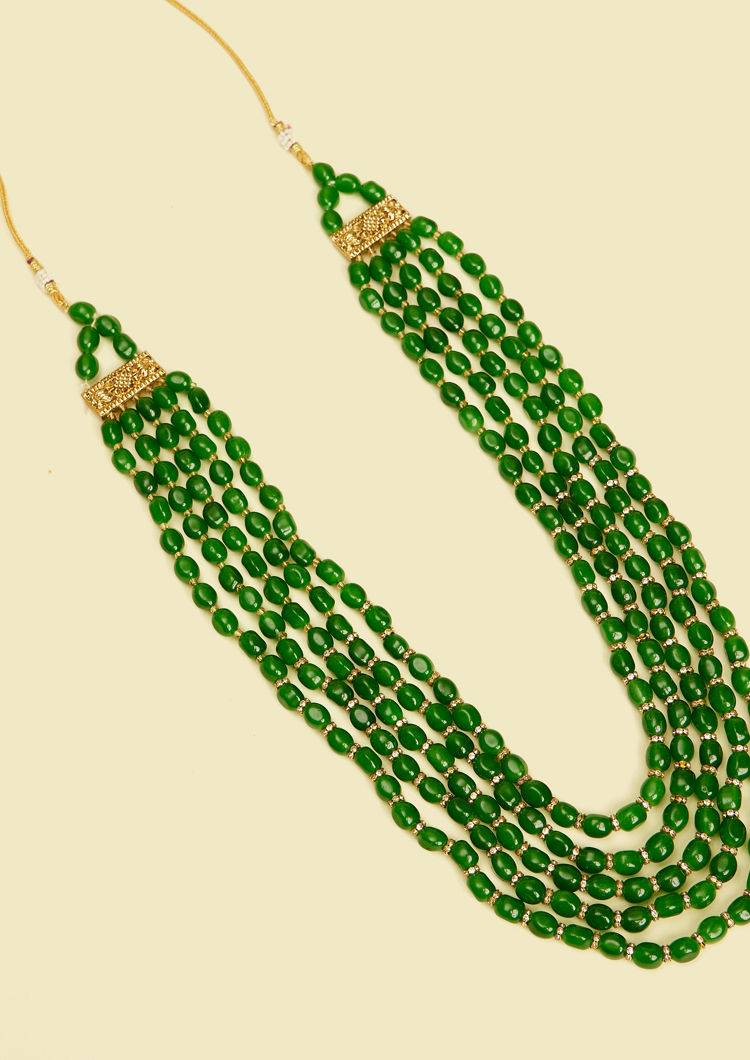 Twamev Men Emerald Green Traditional Mala