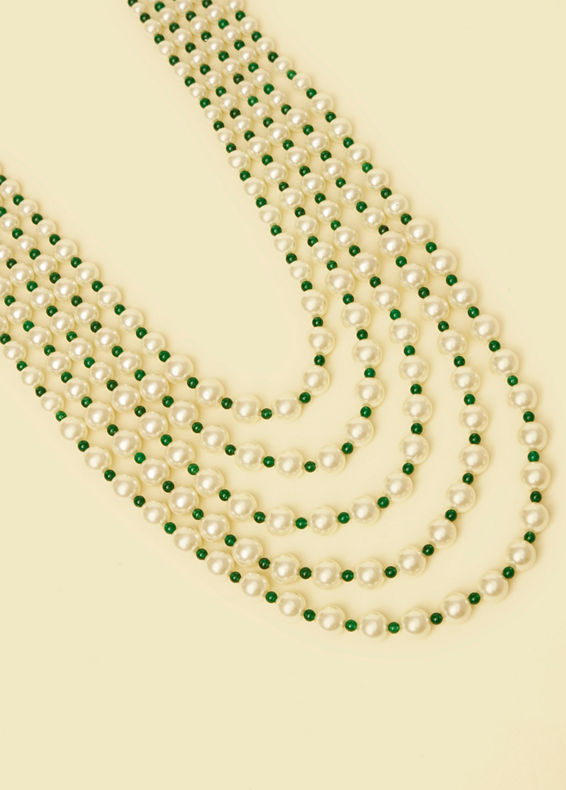 Twamev Men Regal Cream Dark Green Mala