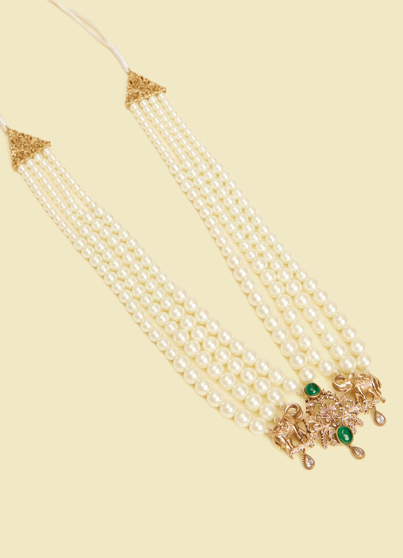 Twamev Men Traditional Beaded Cream Mala