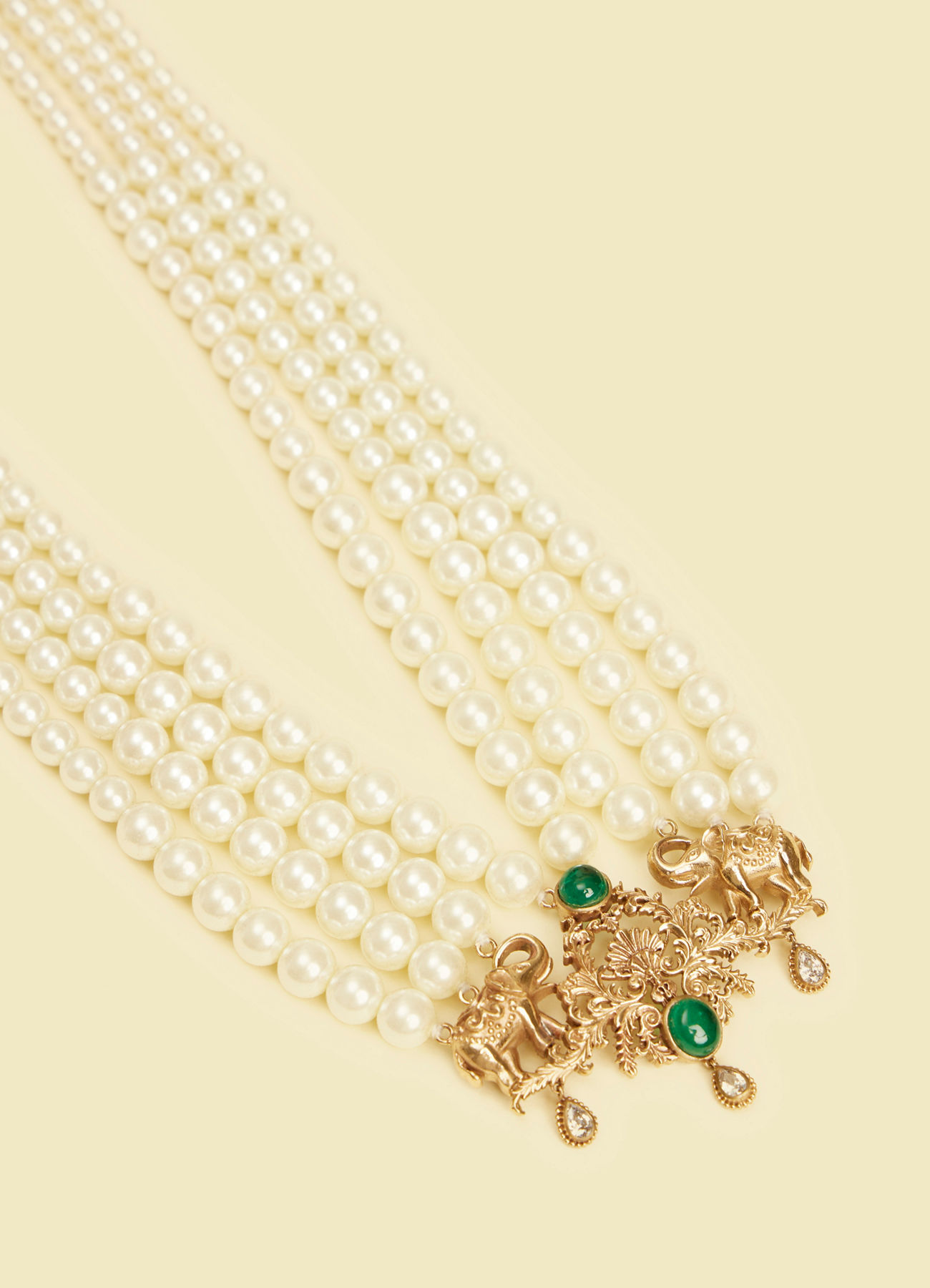 Twamev Men Traditional Beaded Cream Mala