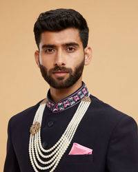 Twamev Men Cream Hues Traditional Mala