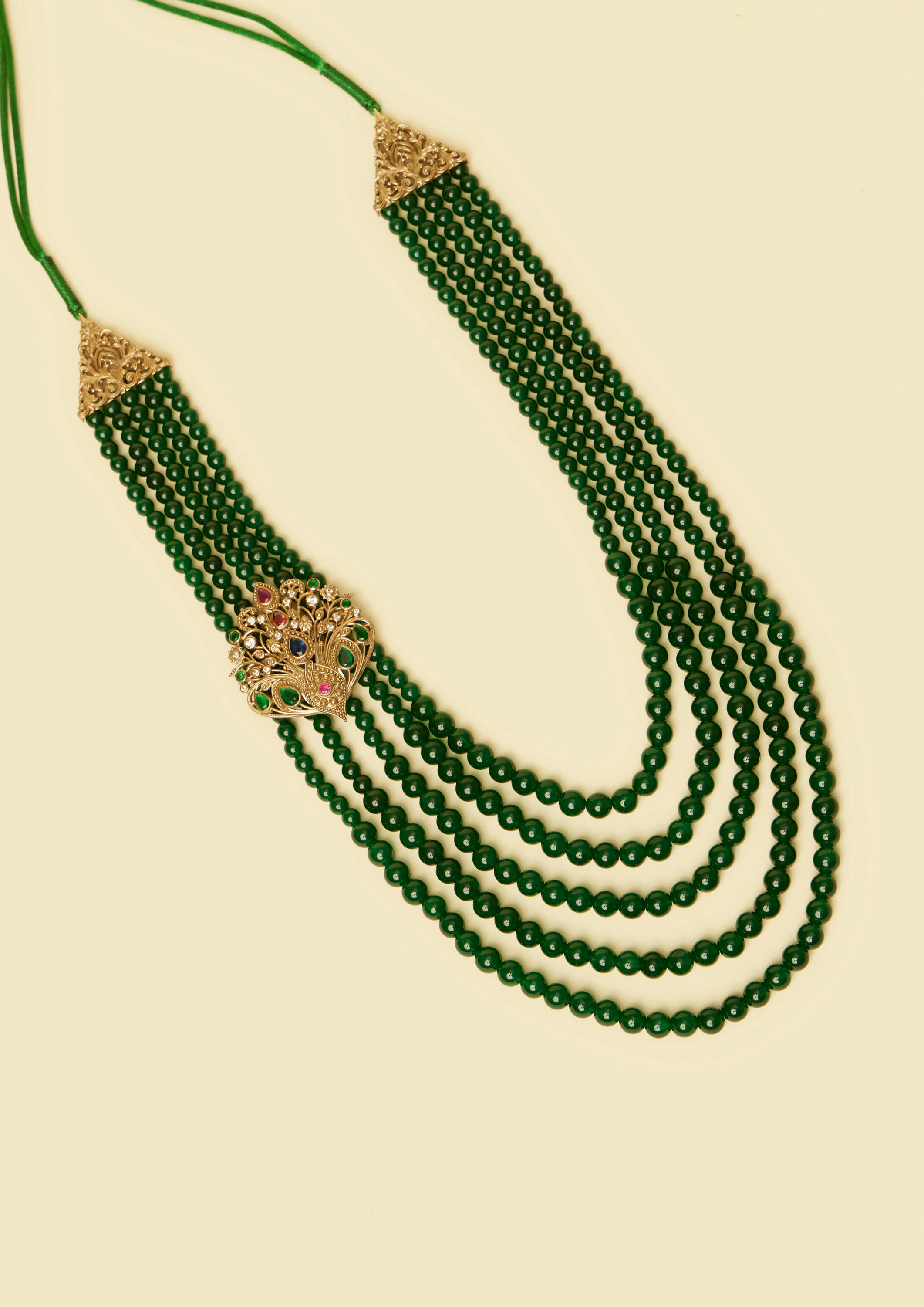 Twamev Men Emerald Charm Mala