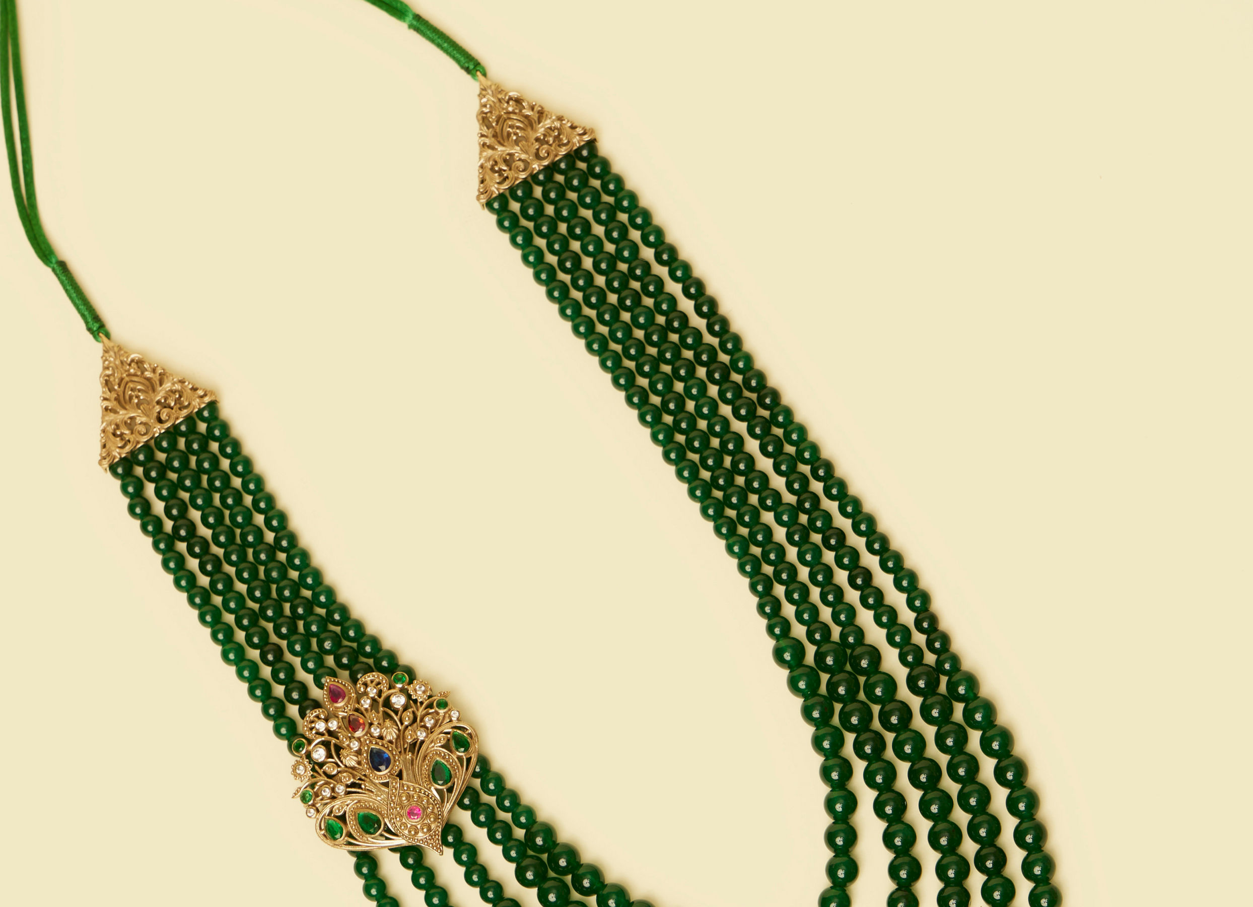 Twamev Men Emerald Charm Mala