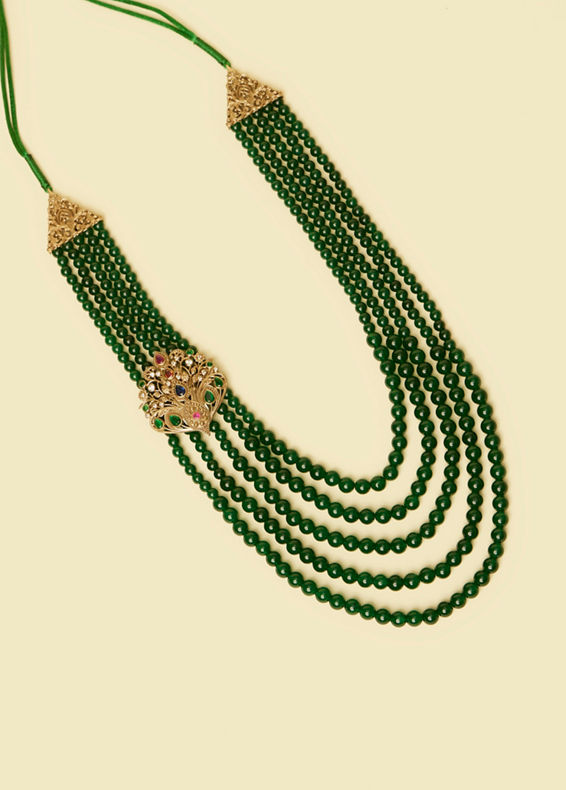 Twamev Men Emerald Charm Mala