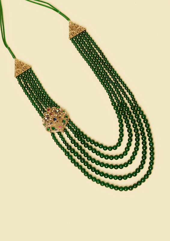 Twamev Men Emerald Charm Mala