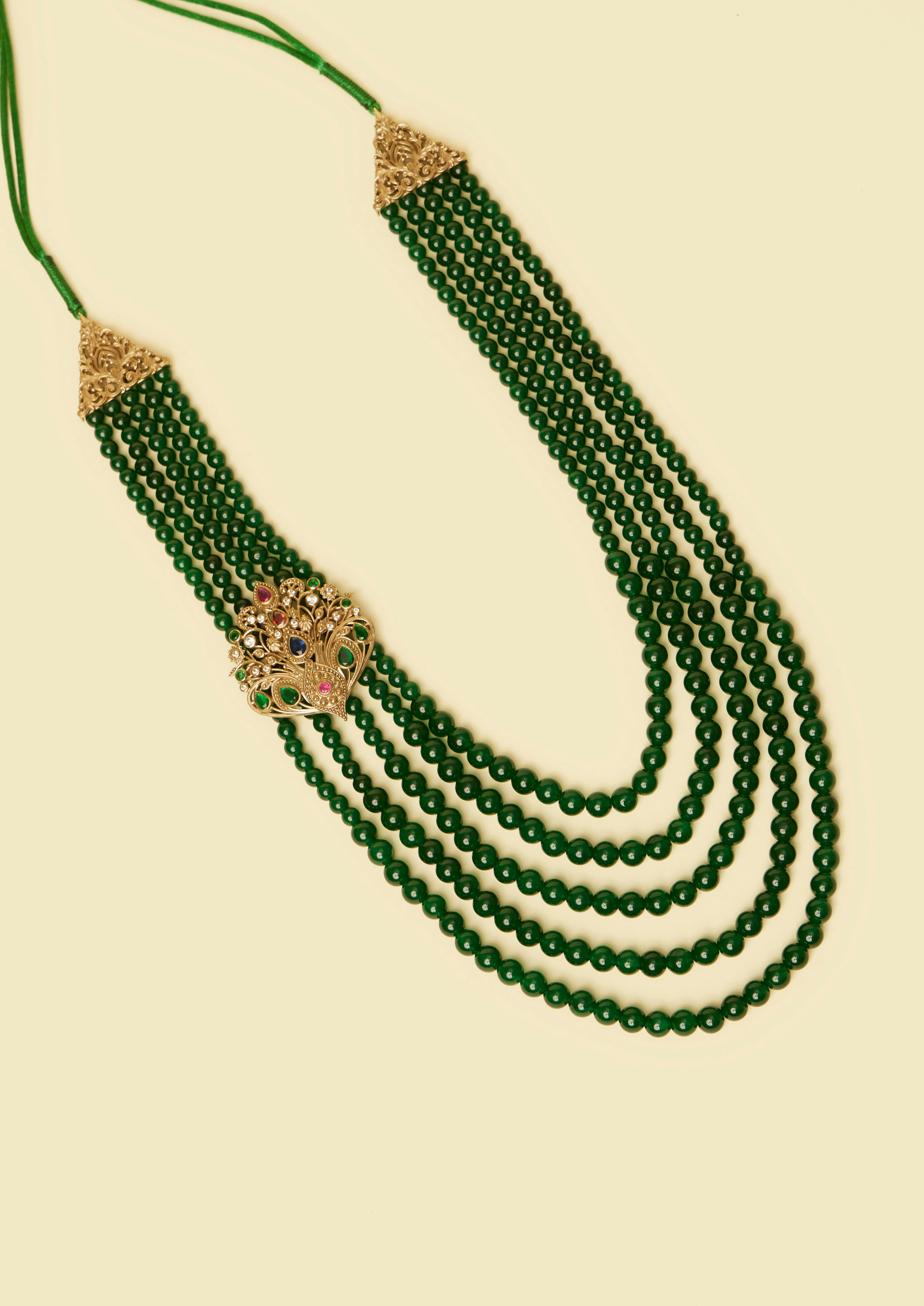 Twamev Men Emerald Charm Mala