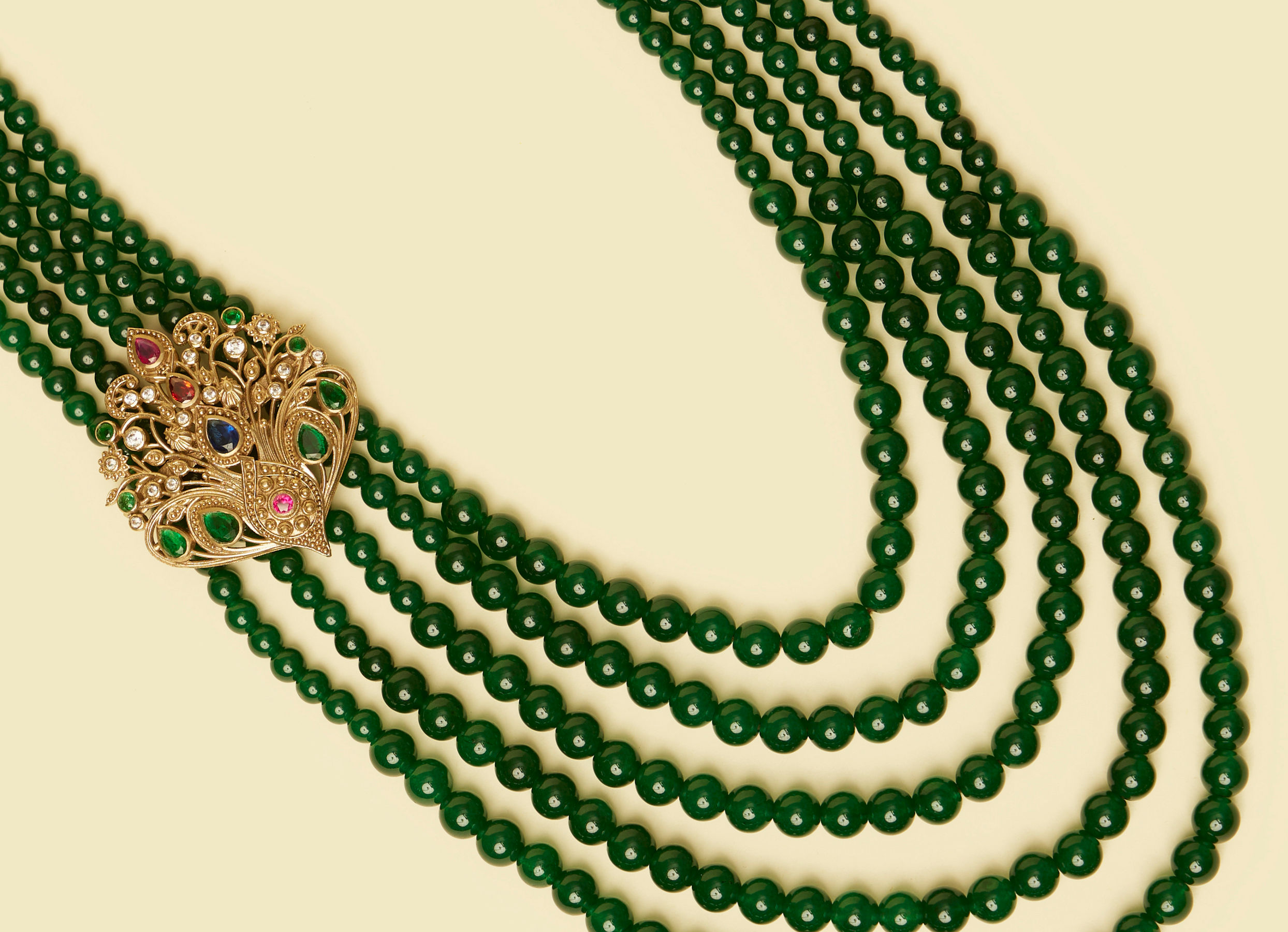 Twamev Men Emerald Charm Mala
