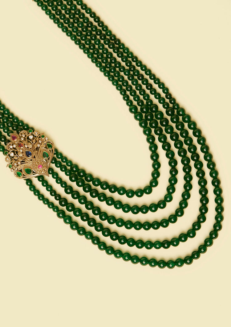 Twamev Men Emerald Charm Mala
