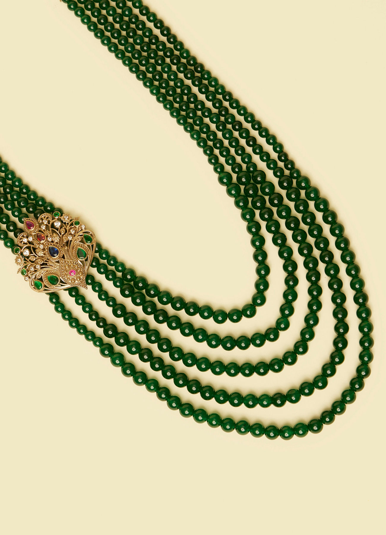 Twamev Men Emerald Charm Mala