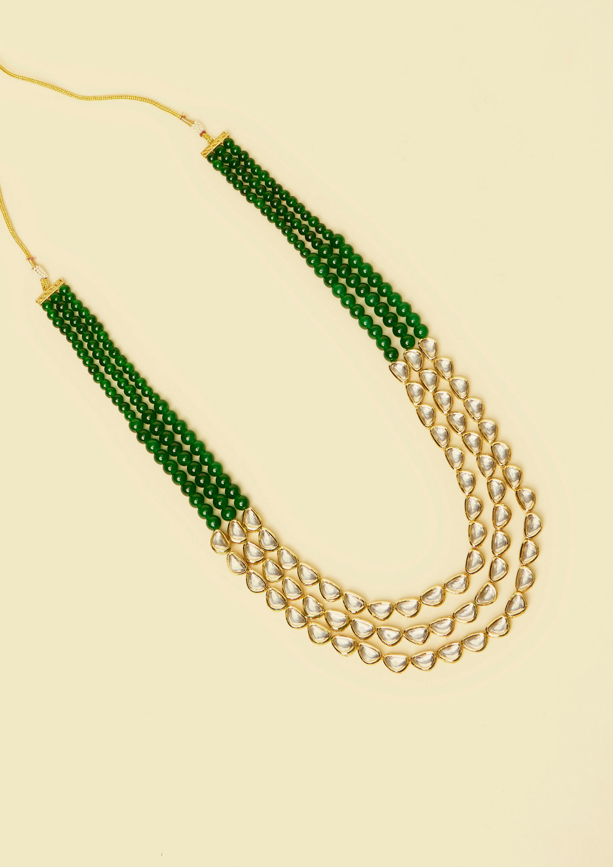 Twamev Men Twinkling White-Dark Green Mala