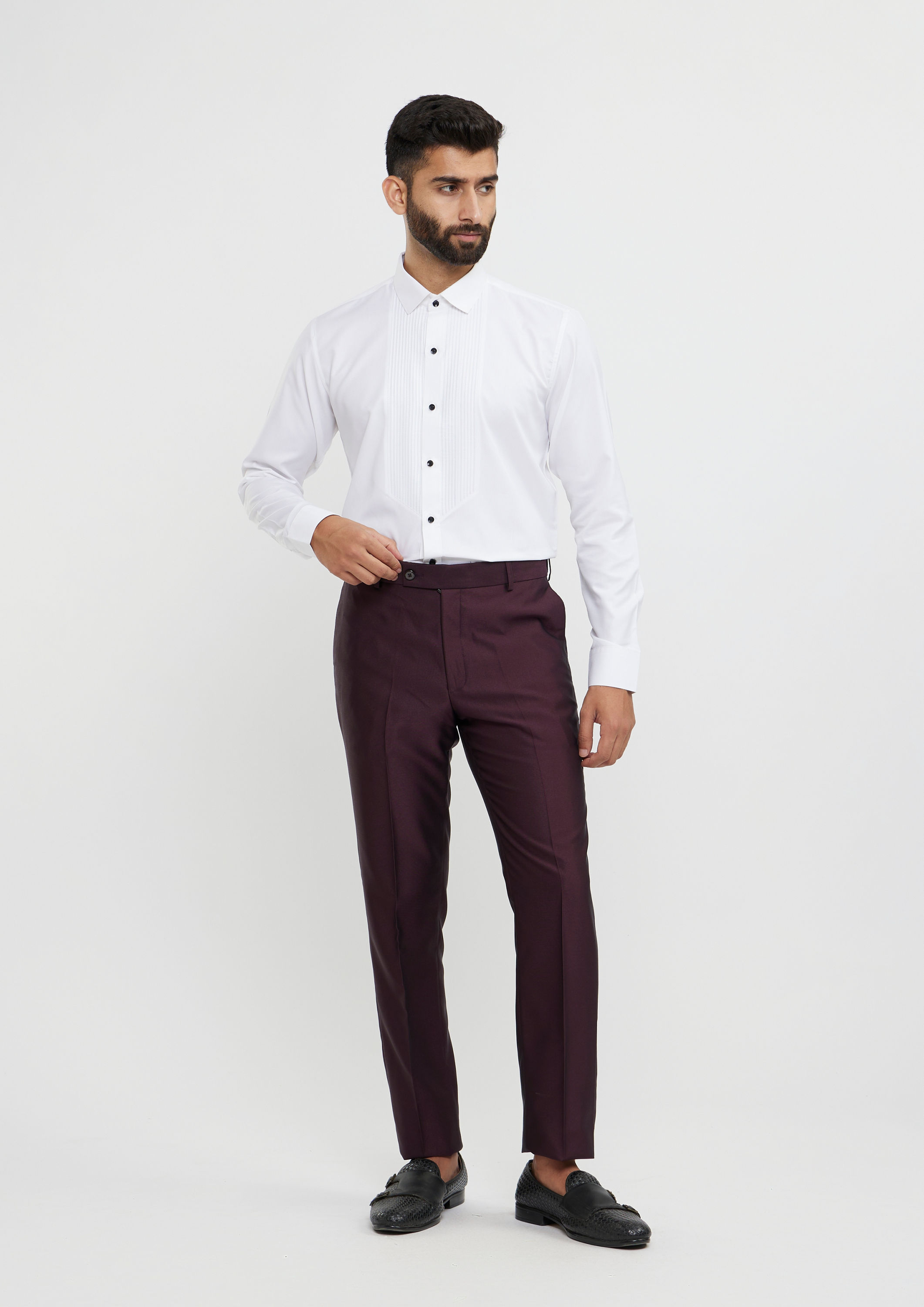 Twamev Men Regal Wine Suit Set Ensemble