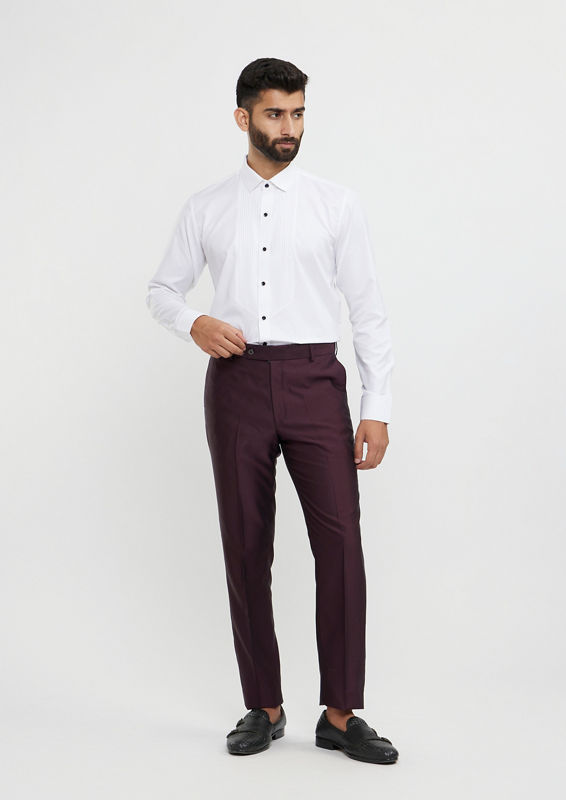 Twamev Men Regal Wine Suit Set Ensemble