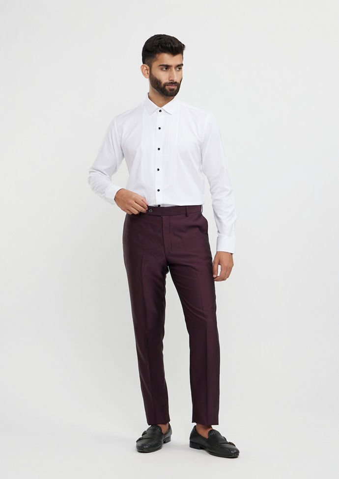 Twamev Men Regal Wine Suit Set Ensemble