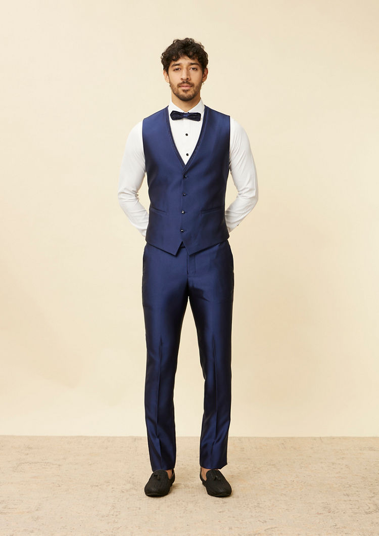 Twamev Men Royal Blue Suit Set