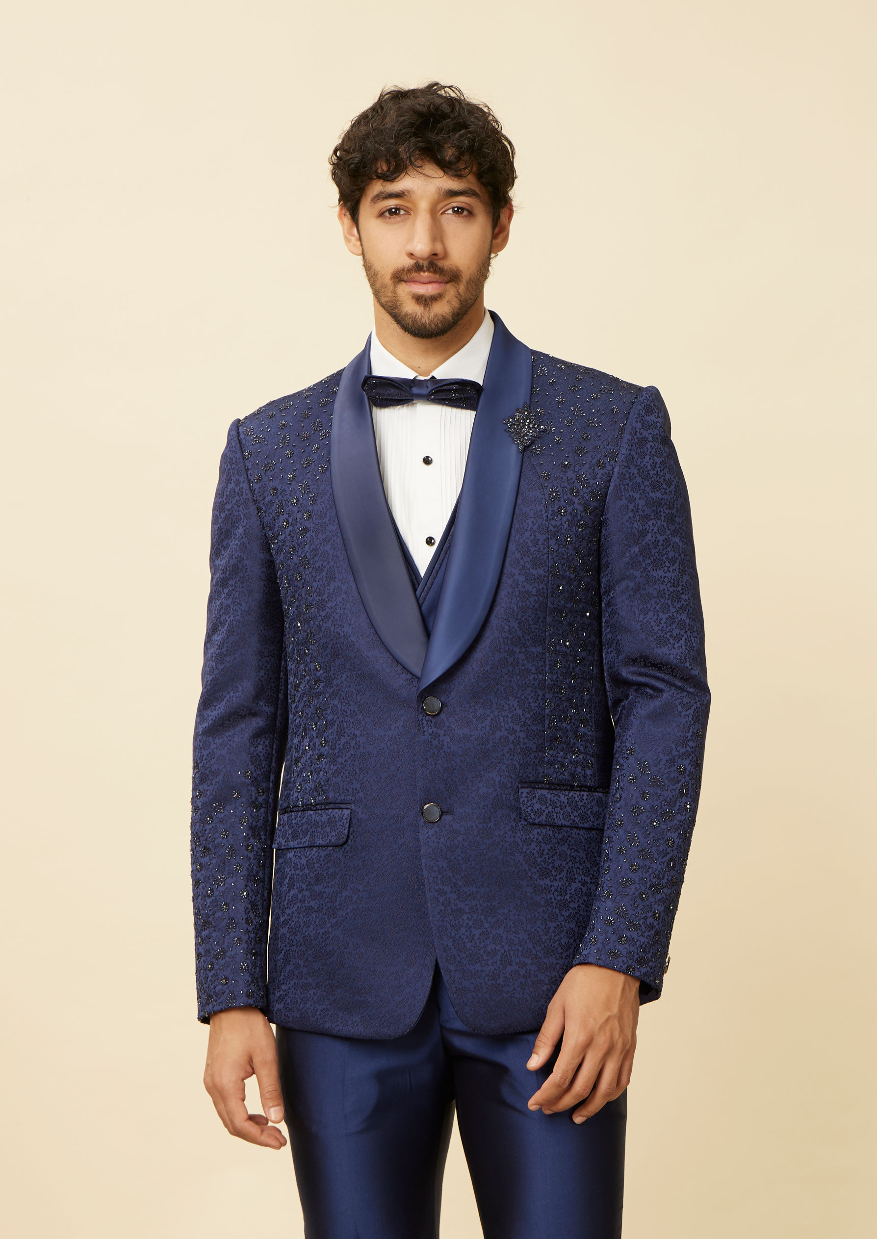 Twamev Men Royal Blue Suit Set