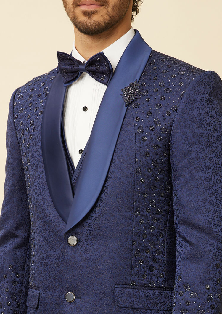 Twamev Men Royal Blue Suit Set