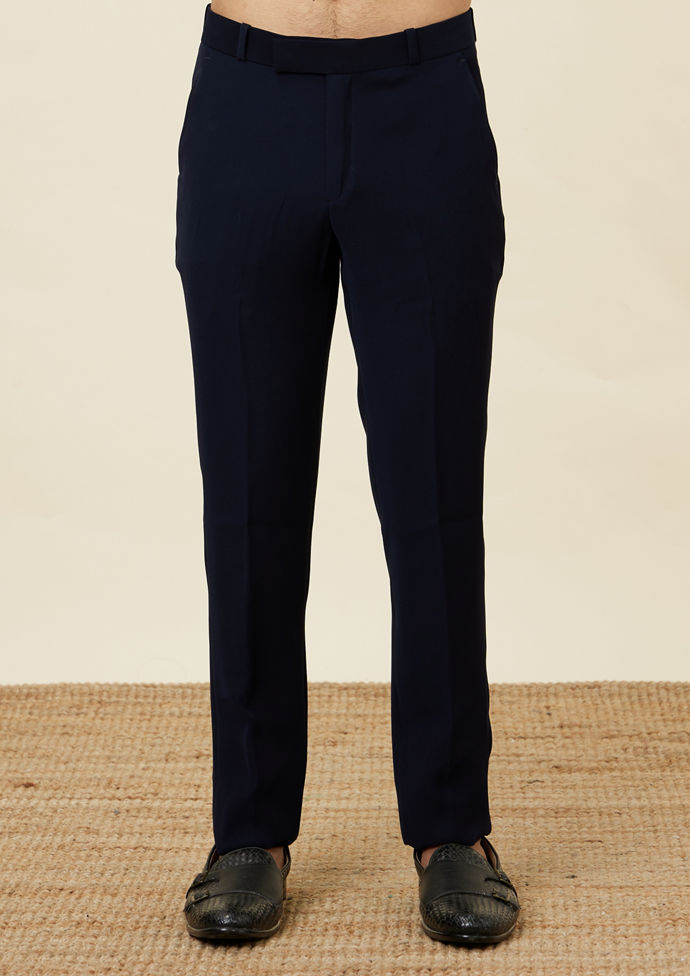 Twamev Men Elegant Dark Blue Suit Set