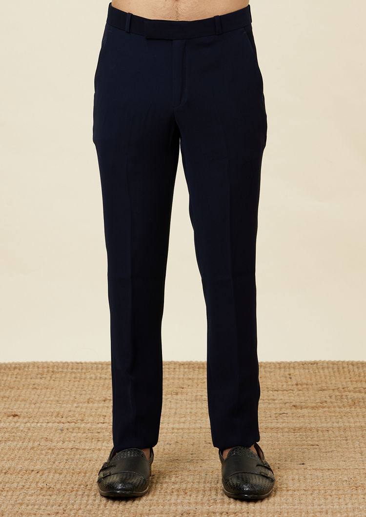 Twamev Men Elegant Dark Blue Suit Set image number 4