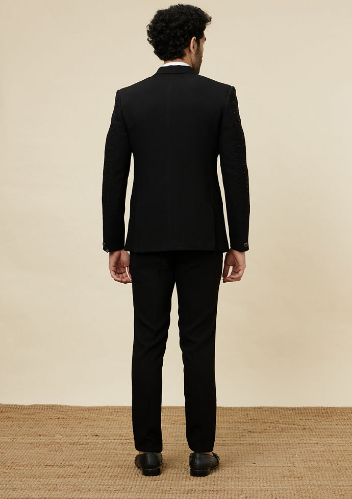 Twamev Men Black Charisma Suit Set