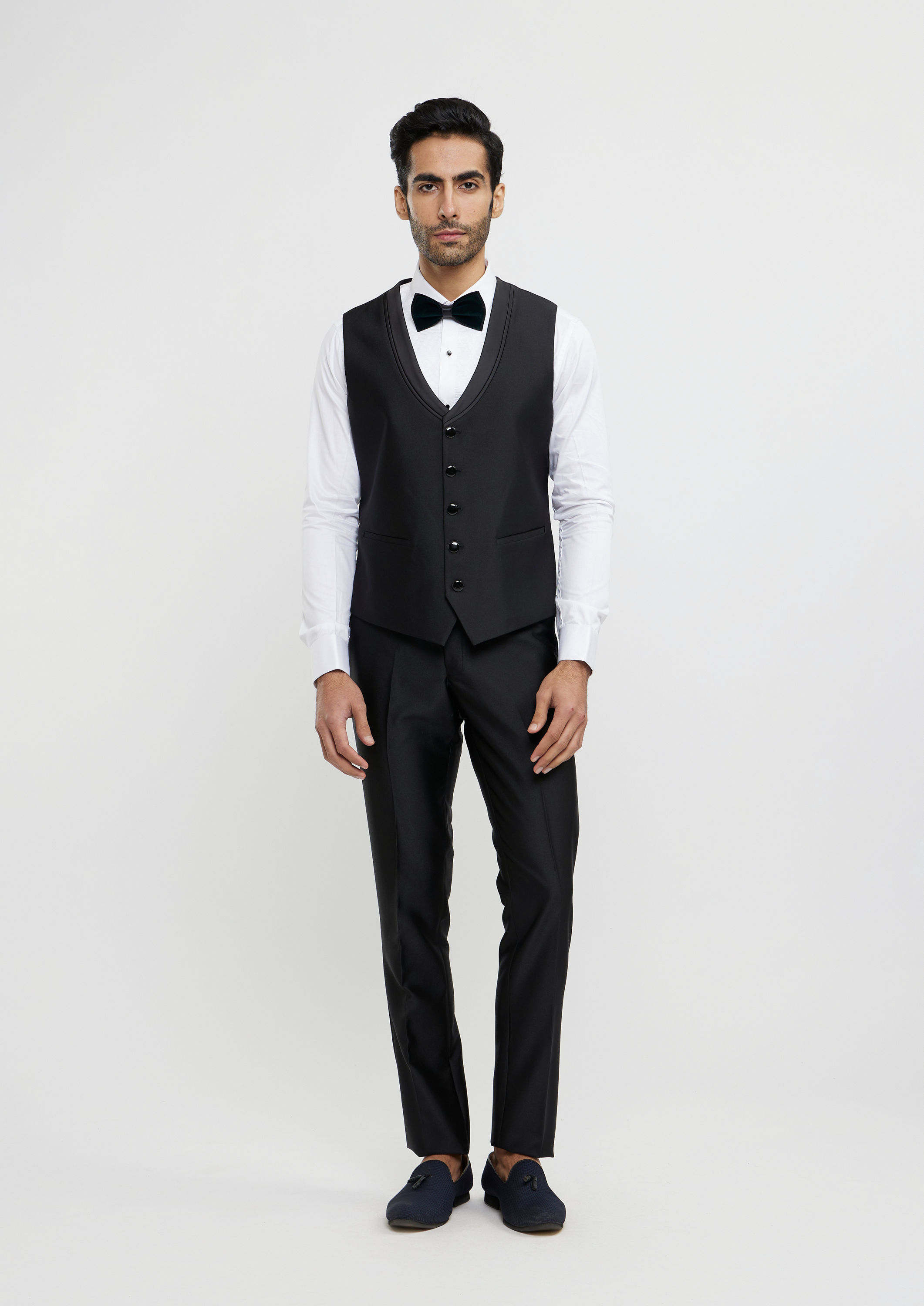 Twamev Men Elegant Dark Green Velvet Suit Set