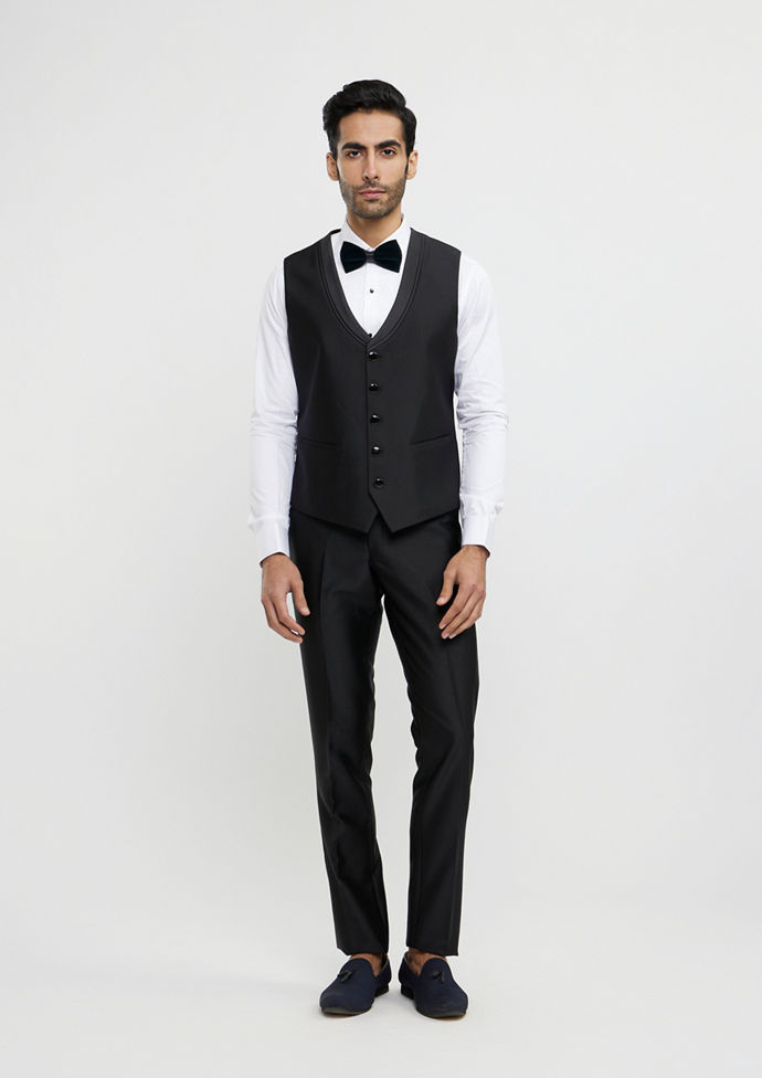 Twamev Men Elegant Dark Green Velvet Suit Set