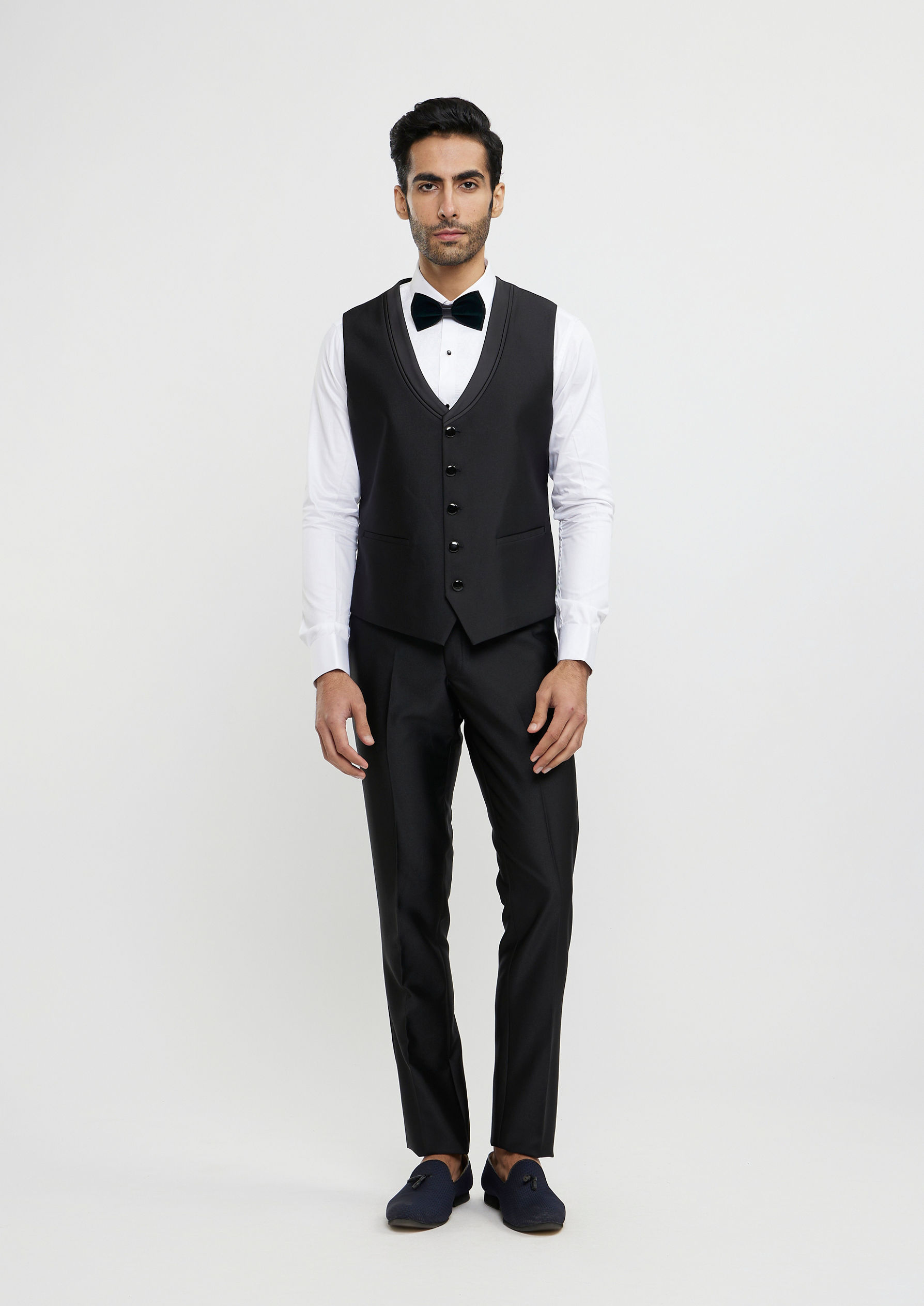 Twamev Men Elegant Dark Green Velvet Suit Set