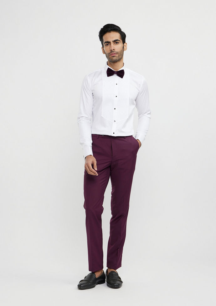Twamev Men Regal Wine Velvet Suit Set