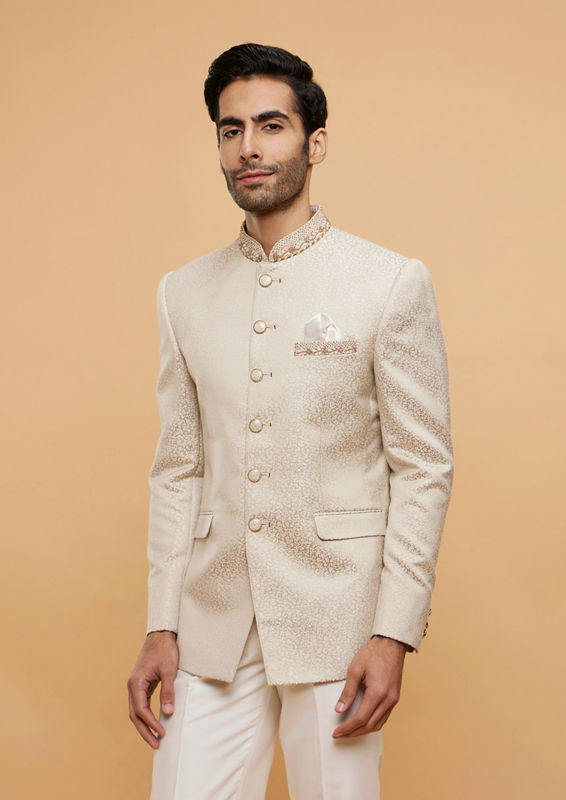 alt message - Twamev Men Elegant Cream Ensemble image number 0