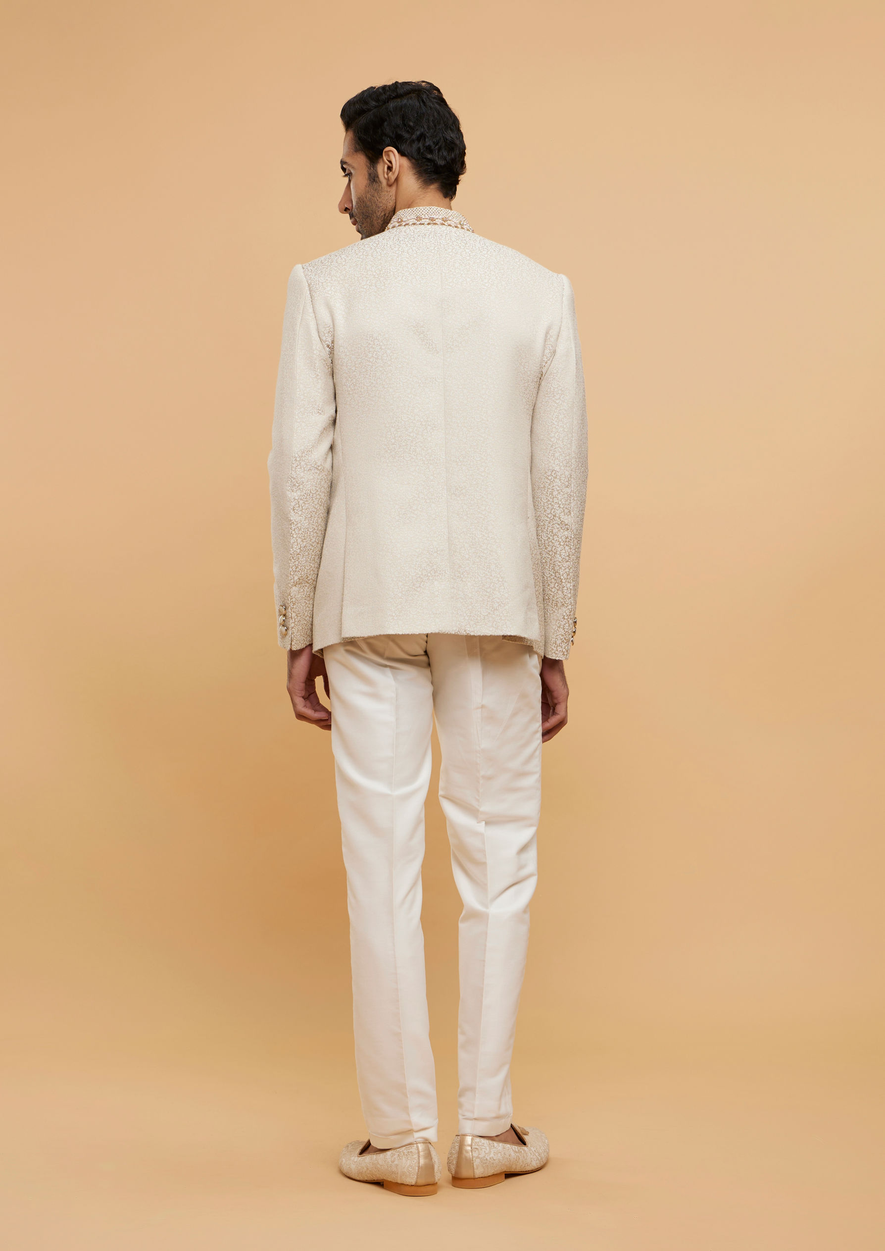 alt message - Twamev Men Elegant Cream Ensemble image number 3