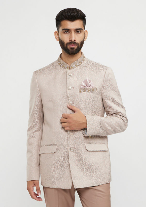 alt message - Twamev Men Dusty Pink Party Blazer Ensemble image number 0