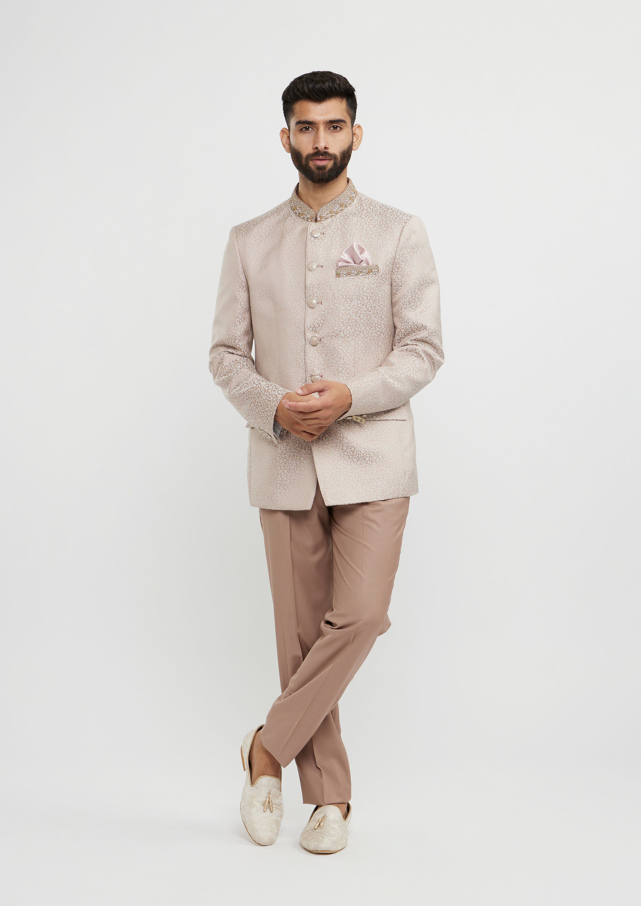 alt message - Twamev Men Dusty Pink Party Blazer Ensemble image number 2