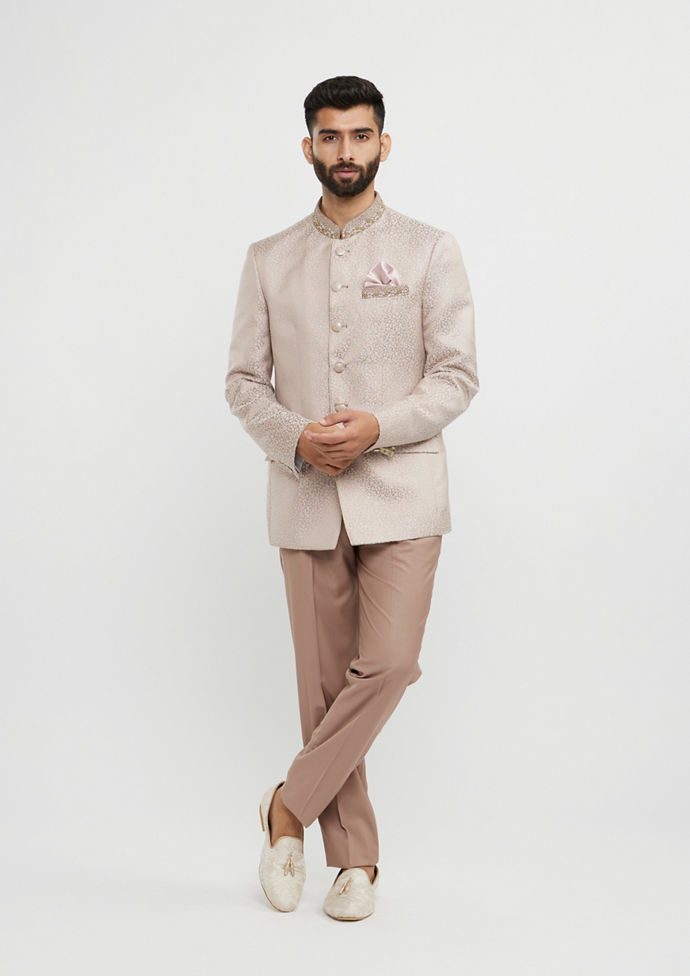 Twamev Men Dusty Pink Party Blazer Ensemble