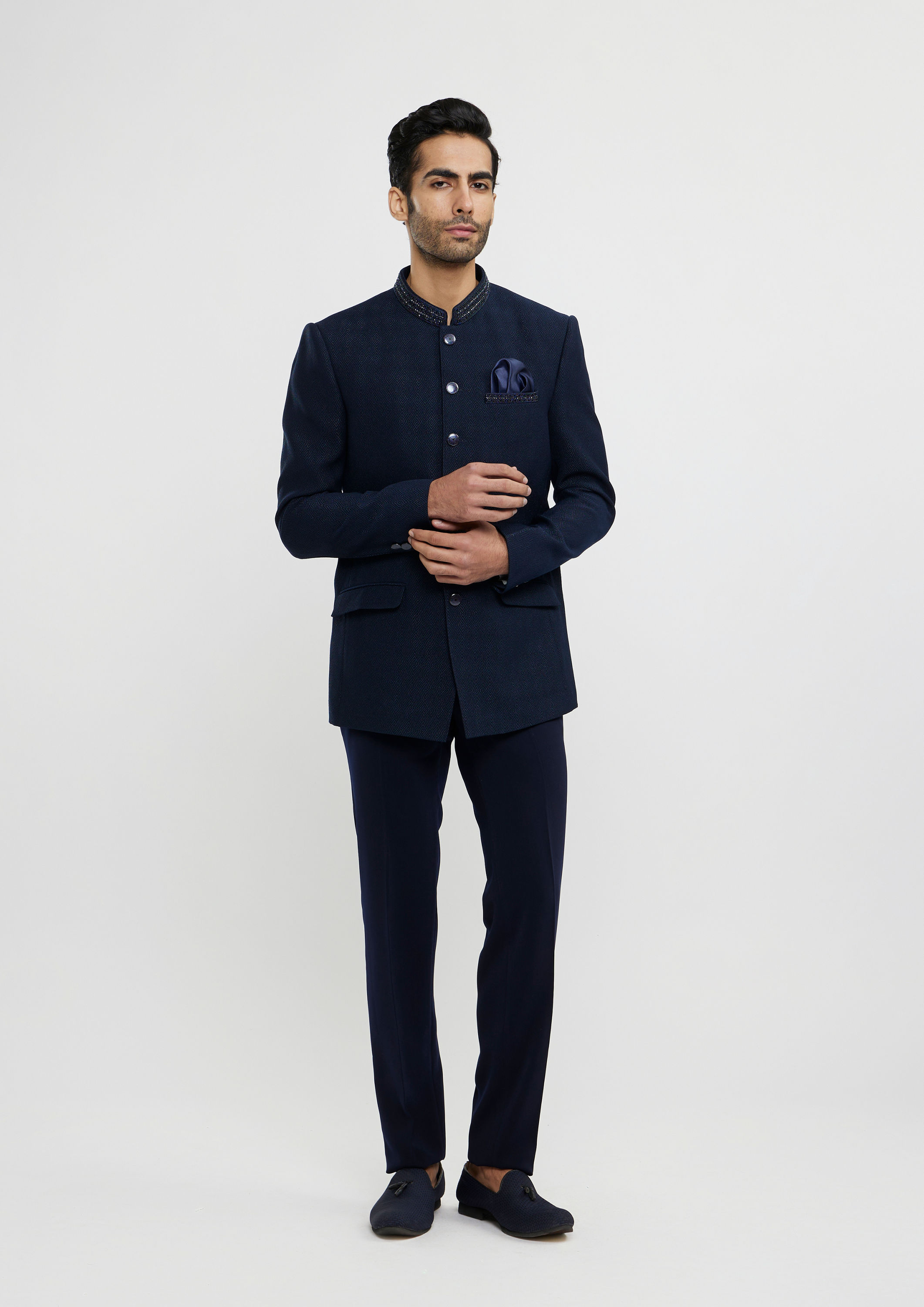 Twamev Men Dark Blue Elegance Blazer