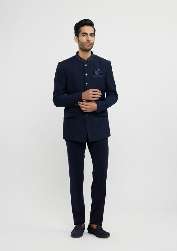 alt message - Twamev Men Dark Blue Elegance Blazer image number 2