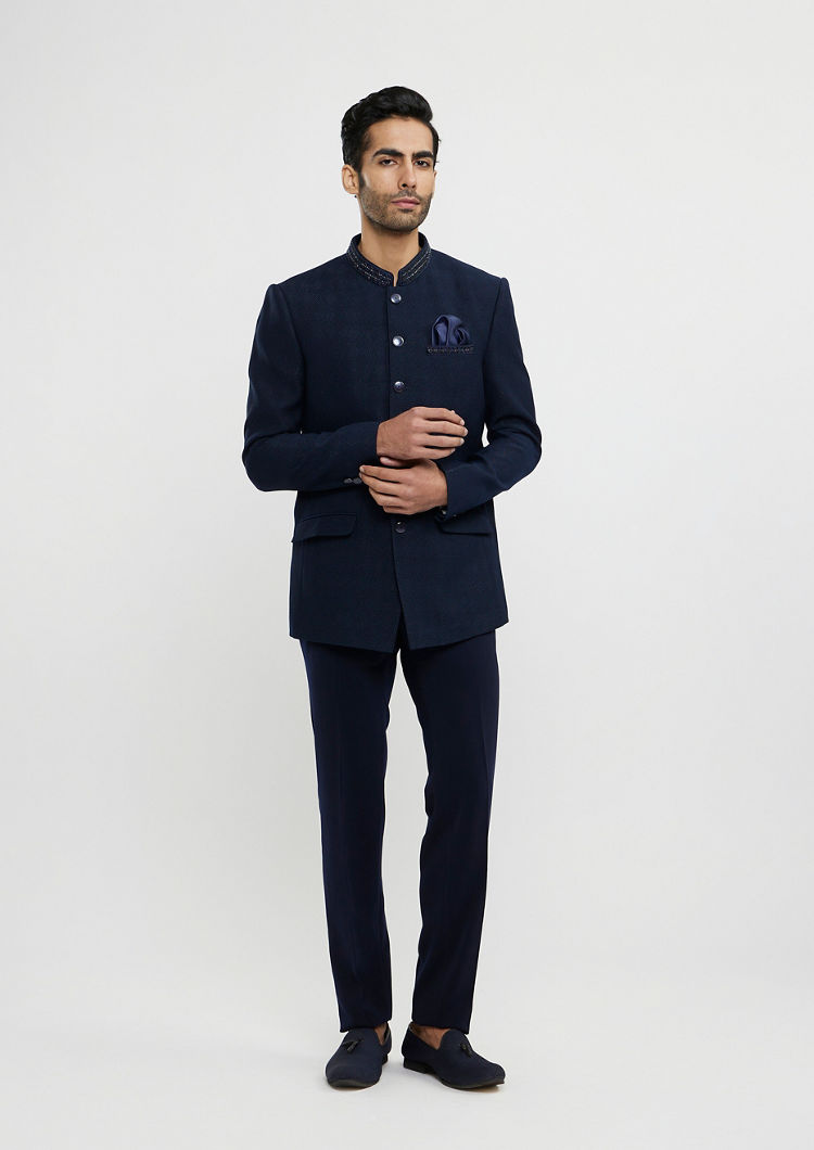 Twamev Men Dark Blue Elegance Blazer