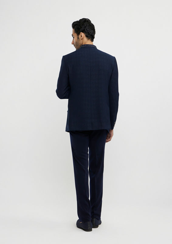 alt message - Twamev Men Dark Blue Elegance Blazer image number 3