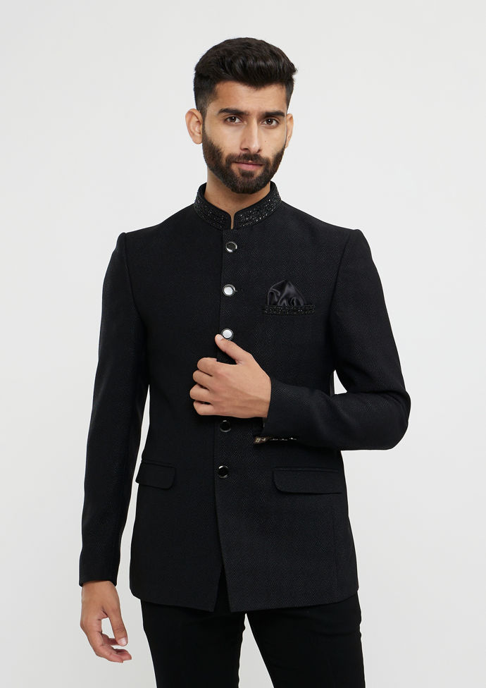 Twamev Men Dapper Black Ensemble Blazer